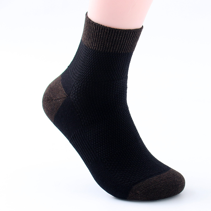 Business Socks Breathable Absorbent Cotton Socks Male Wild Solid Color Mesh Socks Wholesale Business